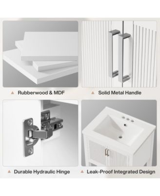 24" Modern Bathroom Vanity with Sink,2 Doors and 1 Drawer, Freestanding Bathroom Vanities Cabinet Combo