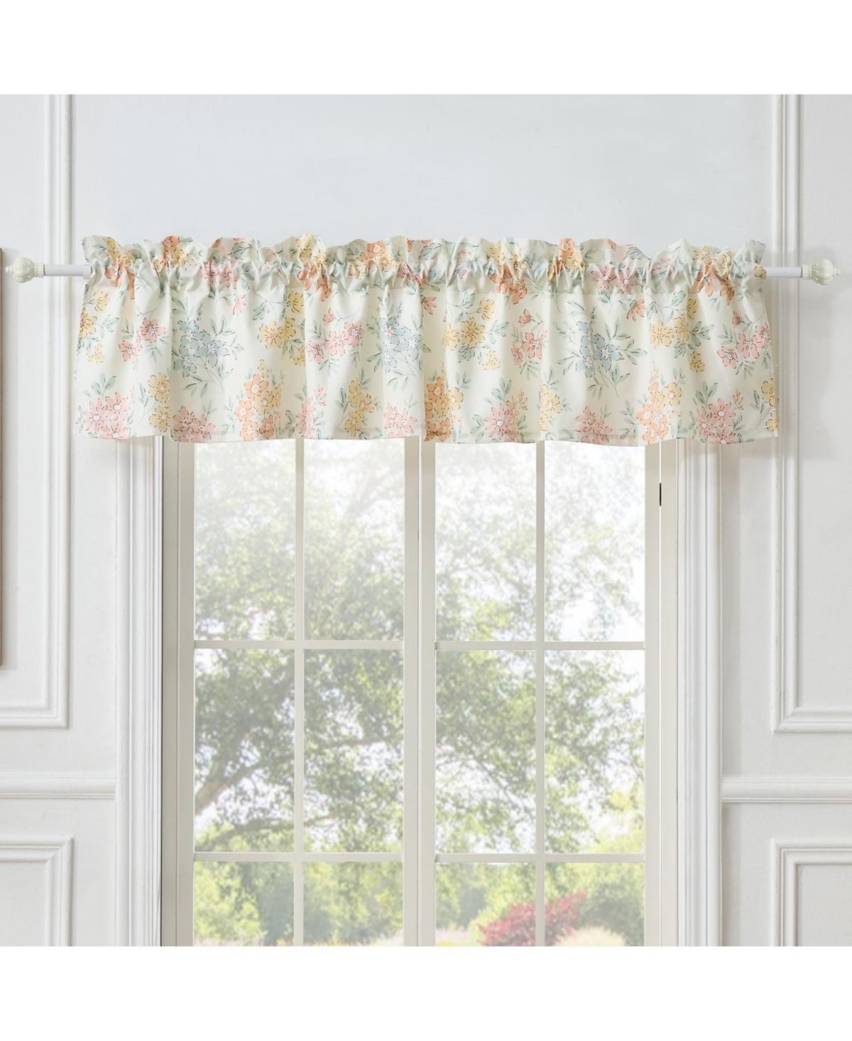 Greenland Home Fashions Chloe Light Filtering Semi Sheer 3" Rod Pocket Window Valance 84" x 16" Pastel