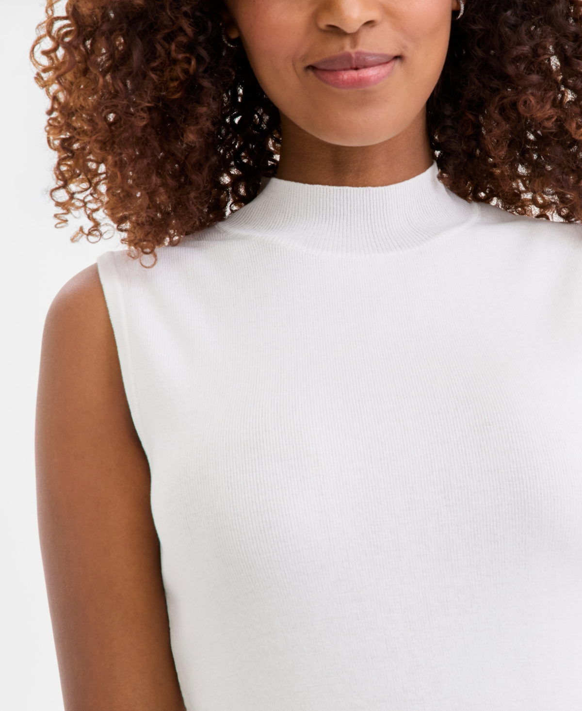 Tahari Asl Women's Sleeveless Mock-Neck Sweater