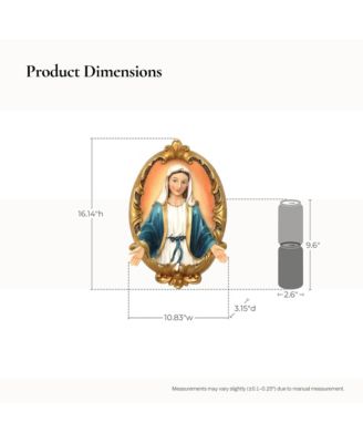 Blessed Virgin Mary Wall Plaque, Oval Religious Decor for Home & Prayer Space