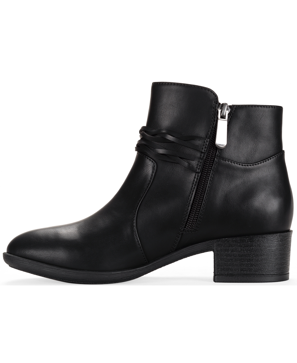 Style & Co Women's Rubyyy Almond Toe Belt Booties, Macy's Exclusive In Black