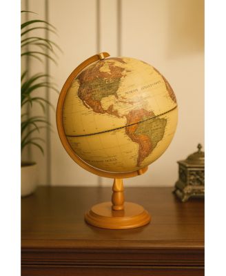 12-Inch Illuminated Antique World Globe Lamp for Home or Office