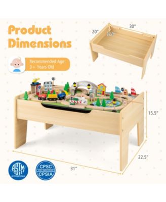 78-Piece Wooden Railway Train Playset for Kids Ages 3 and Up