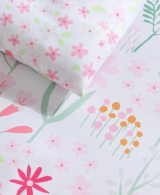 Sunshine Flowers Microfiber 4-Pc. Comforter Set, Full/Queen