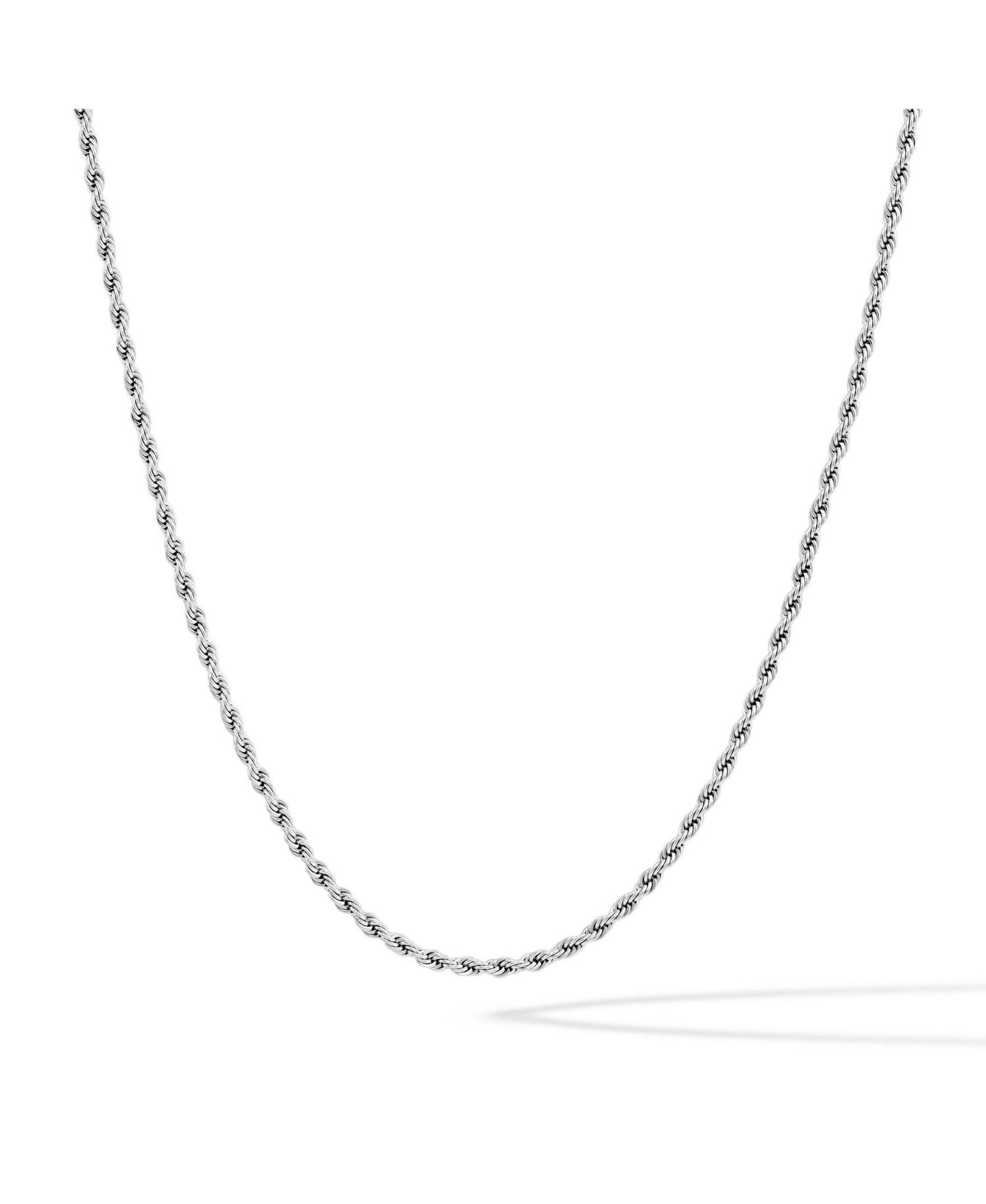 Men's Rope Necklace - 3mm Silver Chain