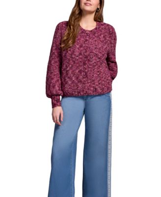 Women's Button-Front Crew Neck Cardigan Sweater