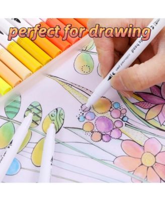 36 Colors Art Markers with Fine and Brush Tip Coloring Markers, for Journaling, Calligraphy, Drawing, Sketching and Doodling