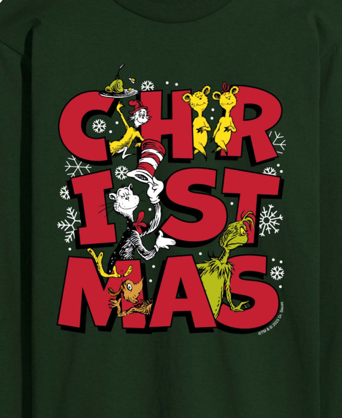 Airwaves Men's Dr. Seuss Christmas Long-Sleeve Graphic T-Shirt