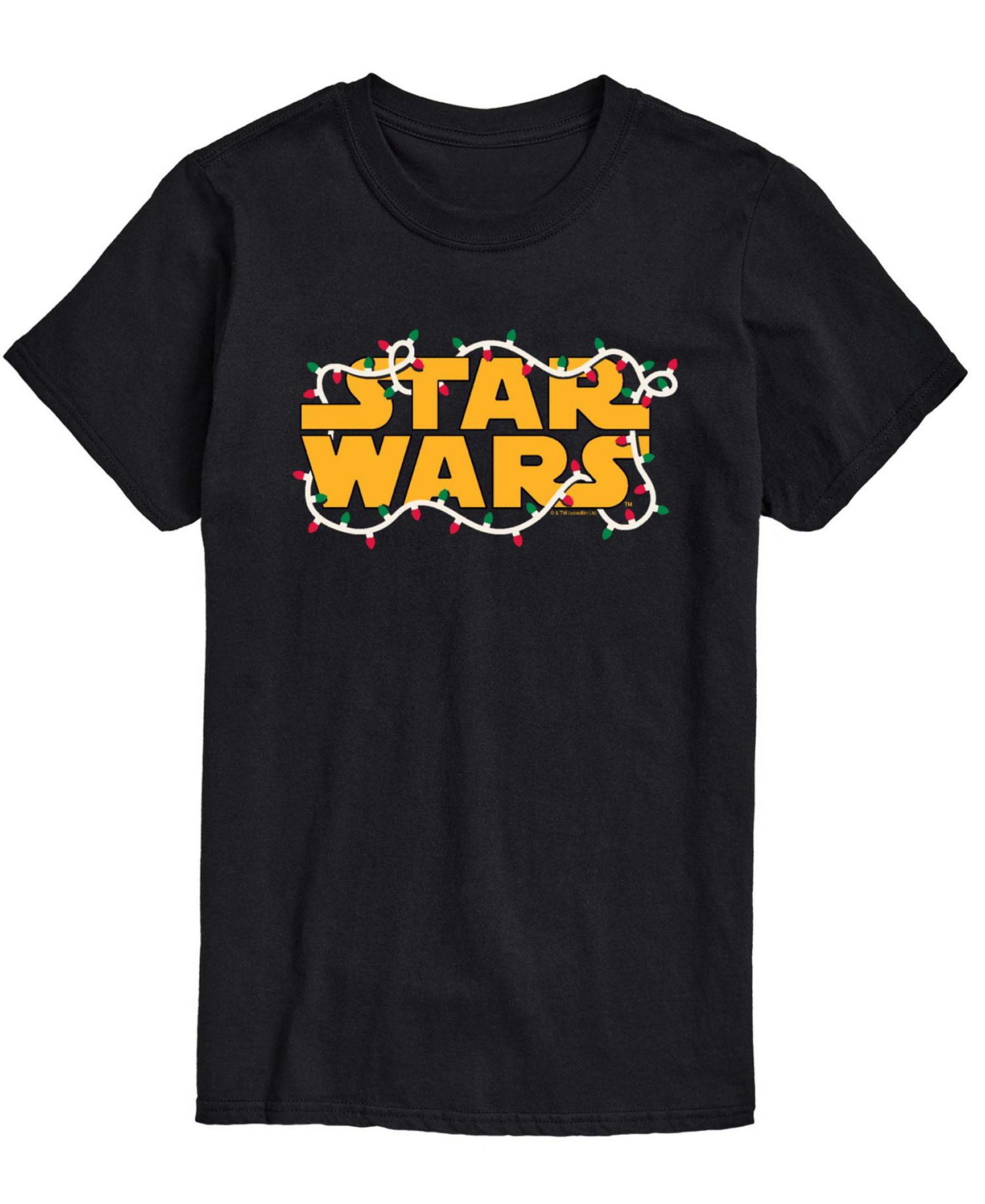 Men's Star Wars Christmas Lights Logo Short-Sleeve Graphic T-Shirt