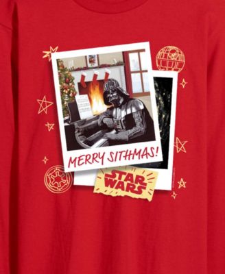 Men's Star Wars Christmas Merry Sithmas Darth Vader Long-Sleeve Graphic T-Shirt
