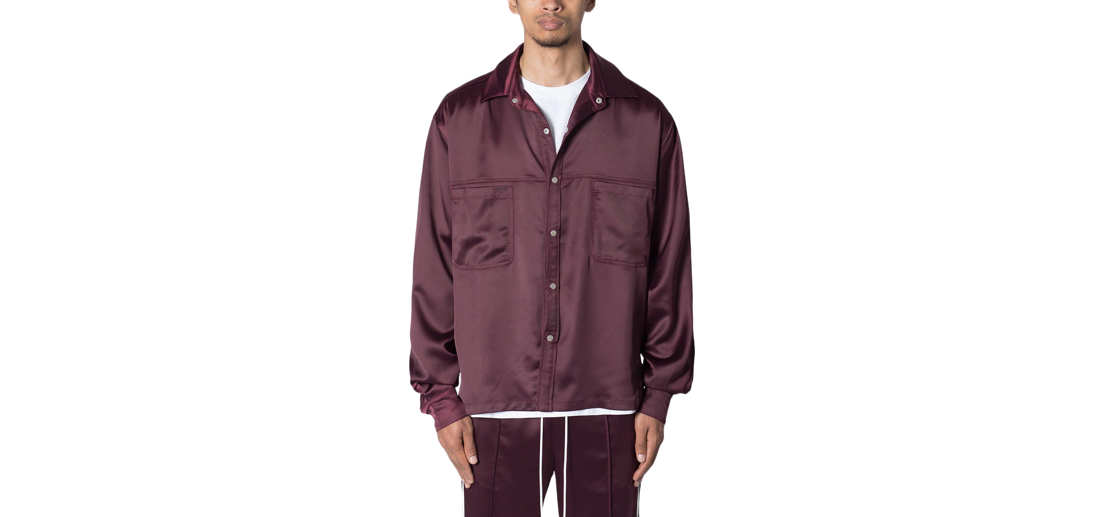 mnml Men's Loiter Studded Satin Pajama Shirt