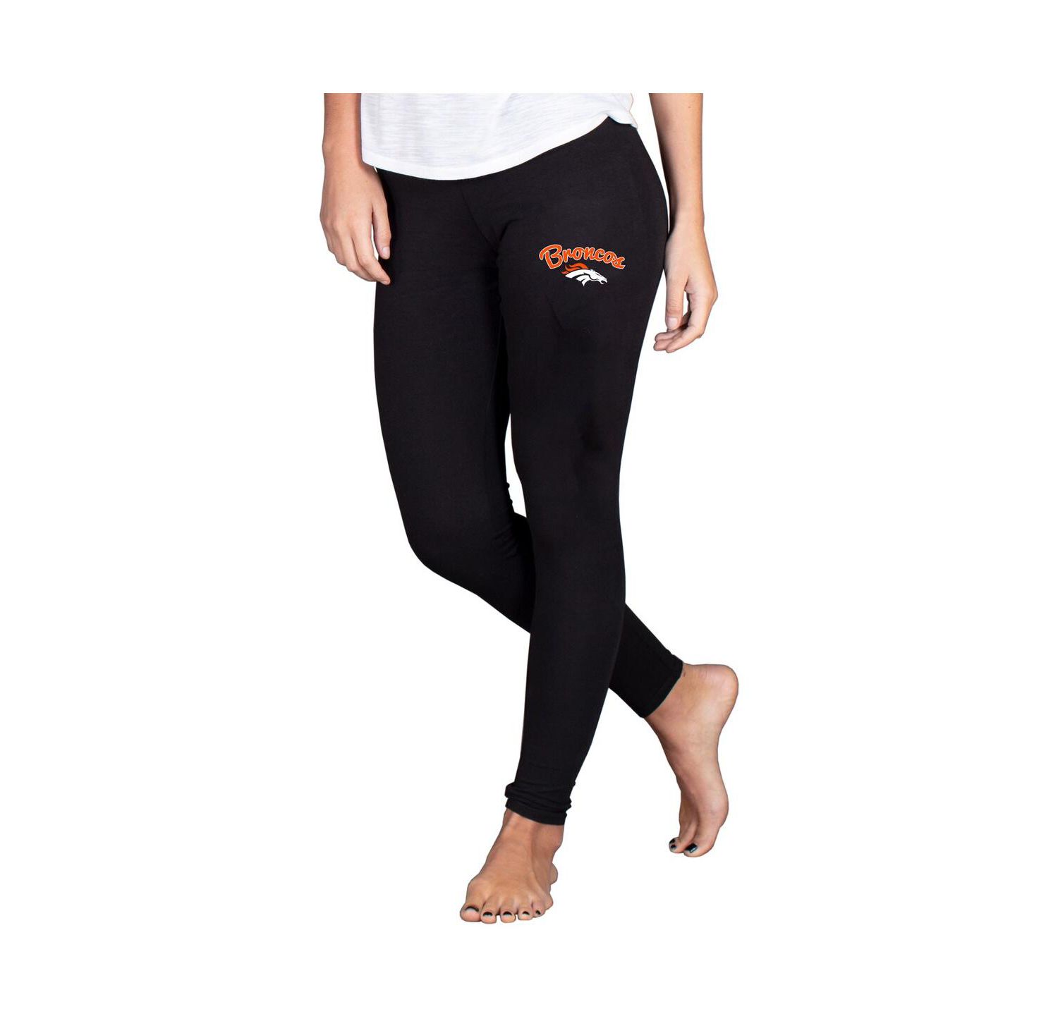 Women's Black Denver Broncos Lightweight Fraction Lounge Leggings