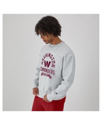 Men's Heather Gray Washington Commanders Reverse Weave Fleece Pullover Sweatshirt