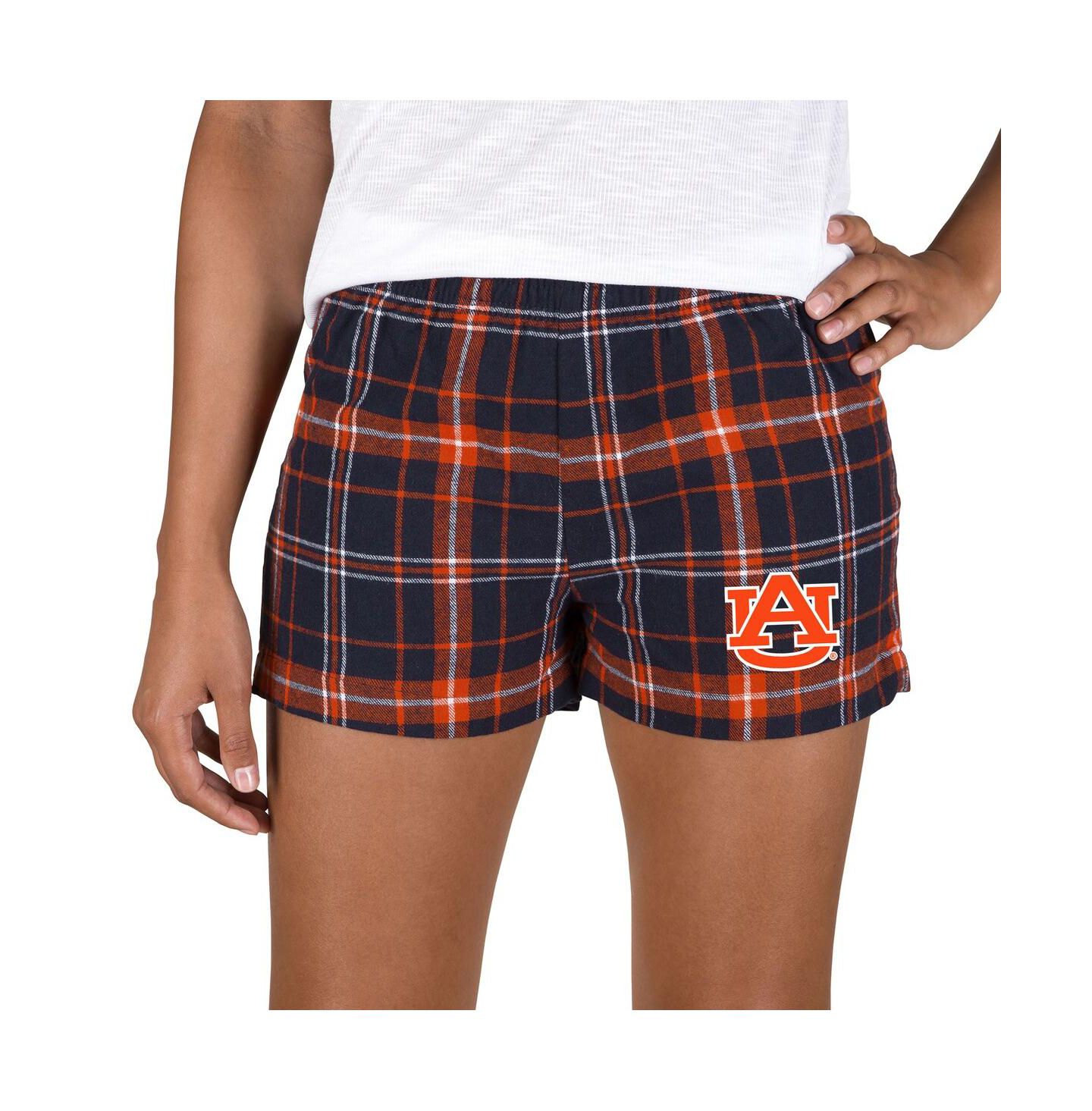 Женские шорты Concepts Sport Navy/Orange Auburn Tigers Ultimate Flannel — фото 1