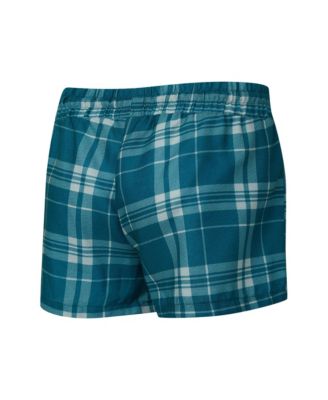 Women's 2-Piece Gray/Midnight Green Philadelphia Eagles Regulate Plaid Long-Sleeve T-Shirt and Shorts Sleep Set