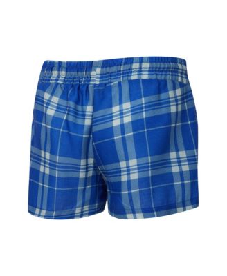 Women's 2-Piece Heather Gray/Royal Buffalo Bills Regulate Plaid Long-Sleeve T-Shirt and Shorts Sleep Set