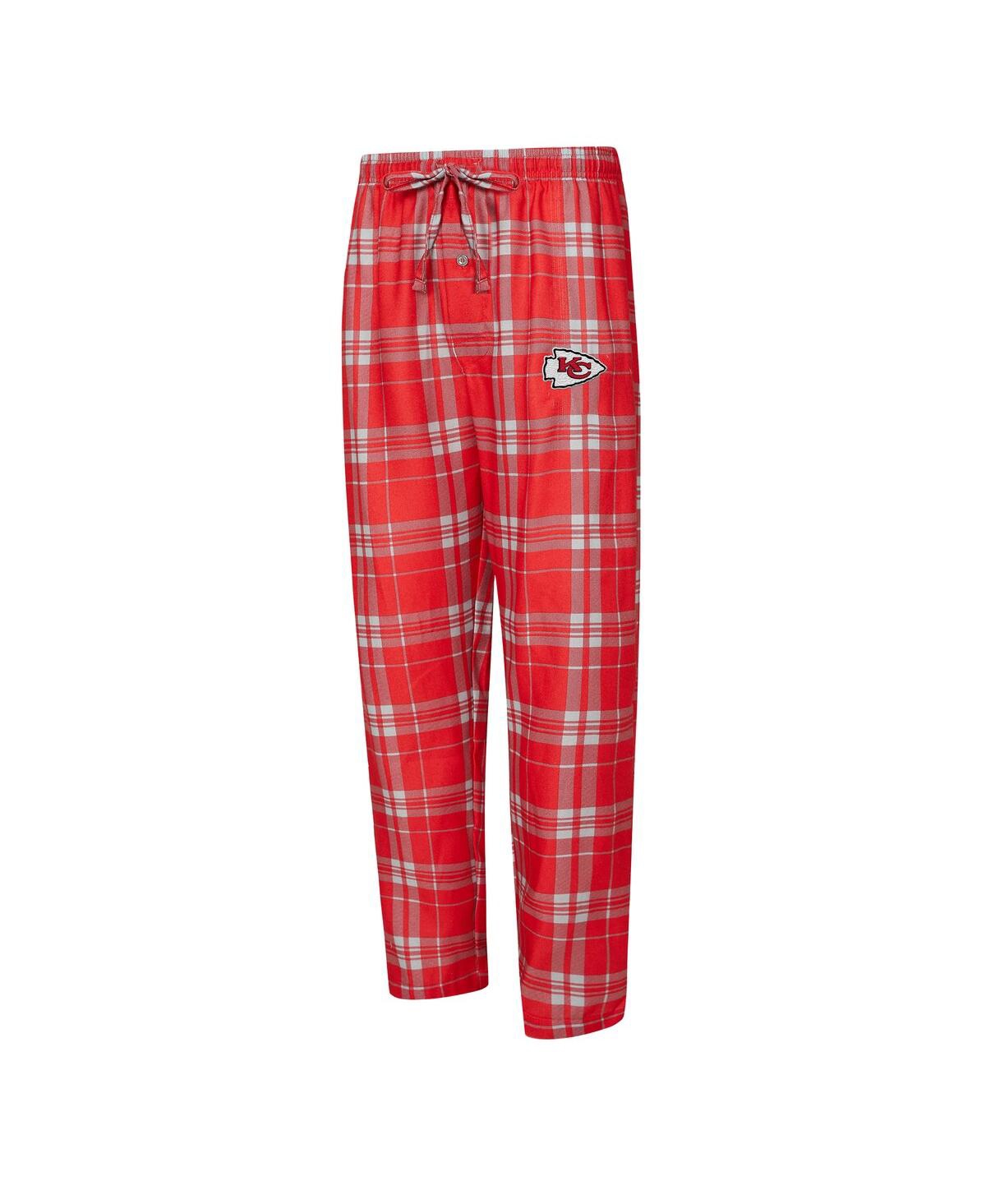 Concepts Sport Men's 2-piece Red/gray Kansas City Chiefs Regulate Long Sleeve T-shirt And Plaid Pant Set In Multi