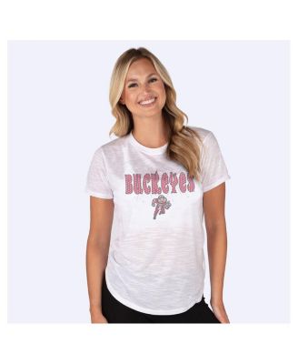 Concepts Sport - Women's White Ohio State Buckeyes Fireworks Infuse Lightweight Slub Knit Top