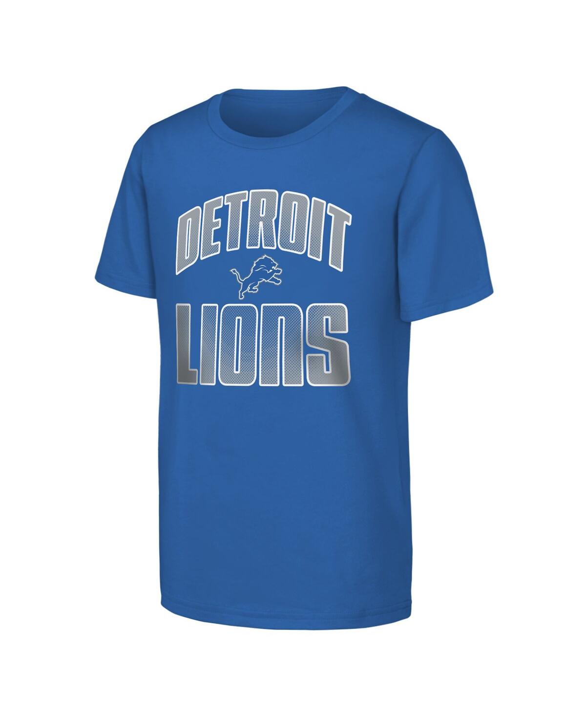 Outerstuff Big Boys And Girls 2-pack Blue Detroit Lions Never Quit T-shirt Set In Blue