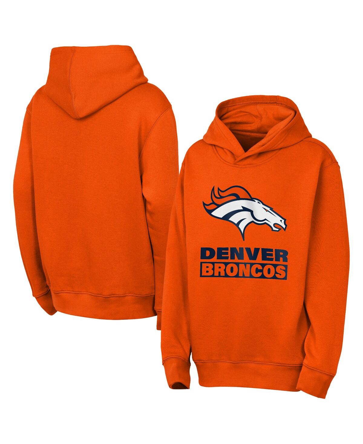 Outerstuff Big Boys and Girls Orange Denver Broncos Back to Basics Hoodie