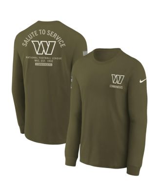 Nike - Big Boys and Girls Olive Washington Commanders 2025 Salute to Service Sideline Dri-FIT Long Sleeve T-Shirt