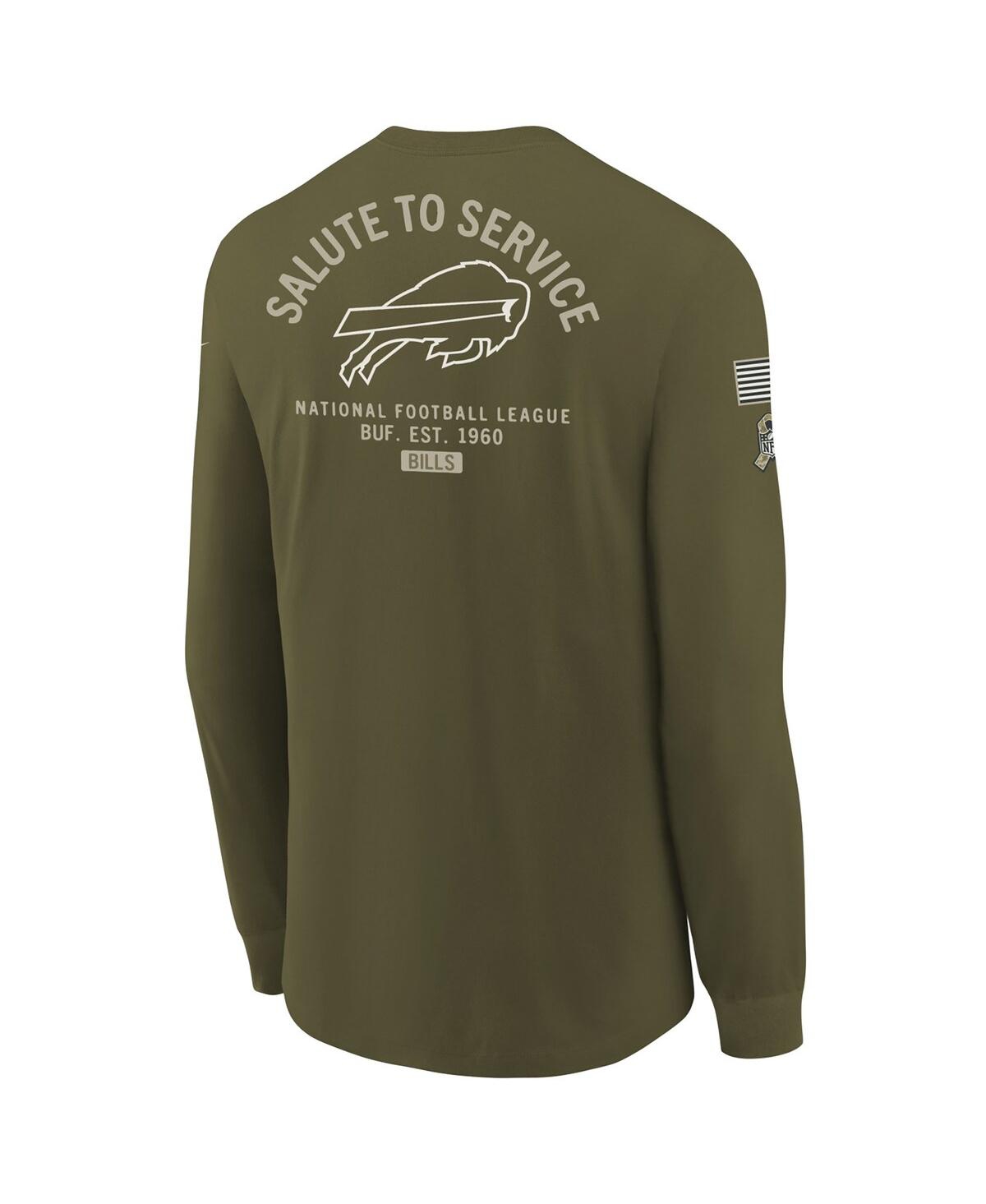 Nike Big Boys And Girls Olive Buffalo Bills 2025 Salute To Service Sideline Dri-fit Long Sleeve T-shirt In Green