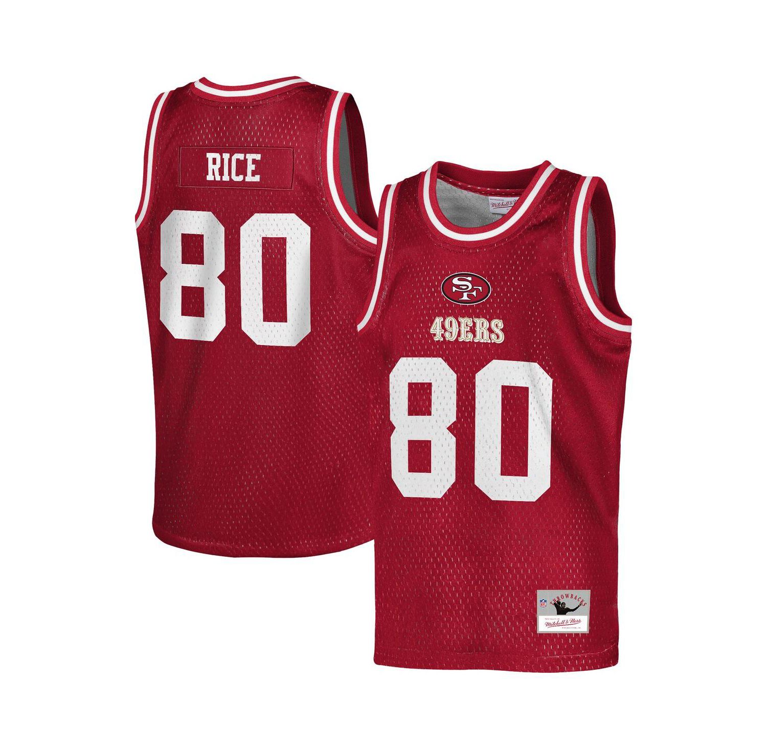 Big Boys and Girls Jerry Rice Scarlet San Francisco 49ers Retired Player NFL Basketball Fashion Jersey