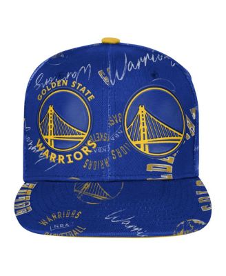 Big Boys and Girls Royal Golden State Warriors Street Hooper Allover Print Snapback Hat