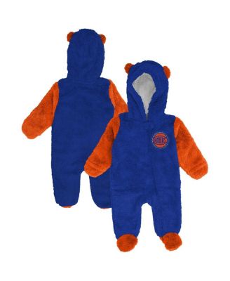 Outerstuff - Baby Boys and Girls Blue New York Knicks Stay Napping Fleece Bunting Full-Zip Hooded Sleeper