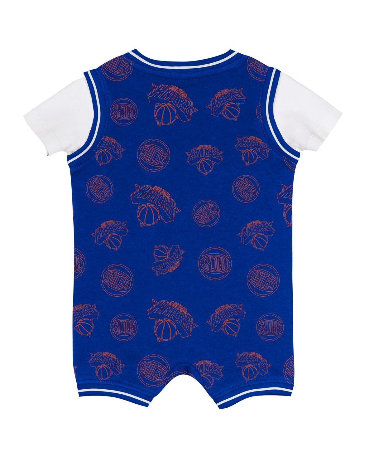 Outerstuff Baby Boys And Girls Blue New York Knicks Logo Mania Romper In Blue