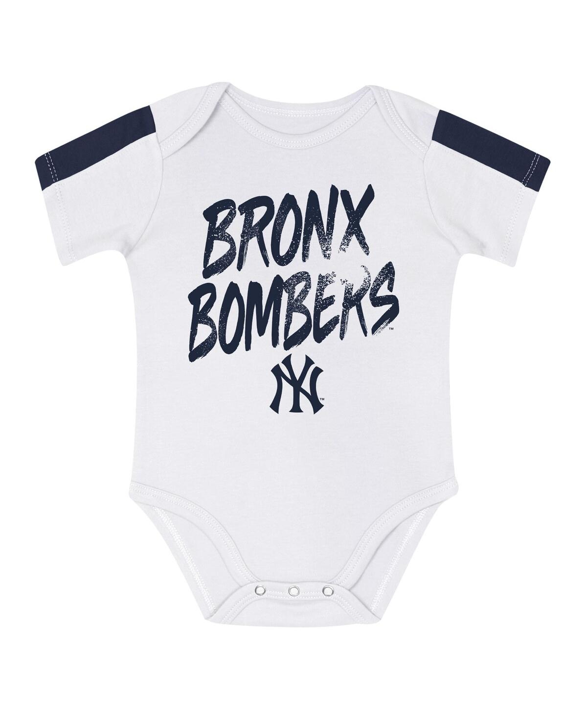 Outerstuff Baby Boys And Girls 3-piece New York Yankees Double Down Bodysuit And Pants Set In Animal Print