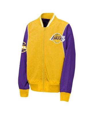 Big Boys and Girls Gold/Purple Los Angeles Lakers Two-Pointer Full-Zip Windbreaker