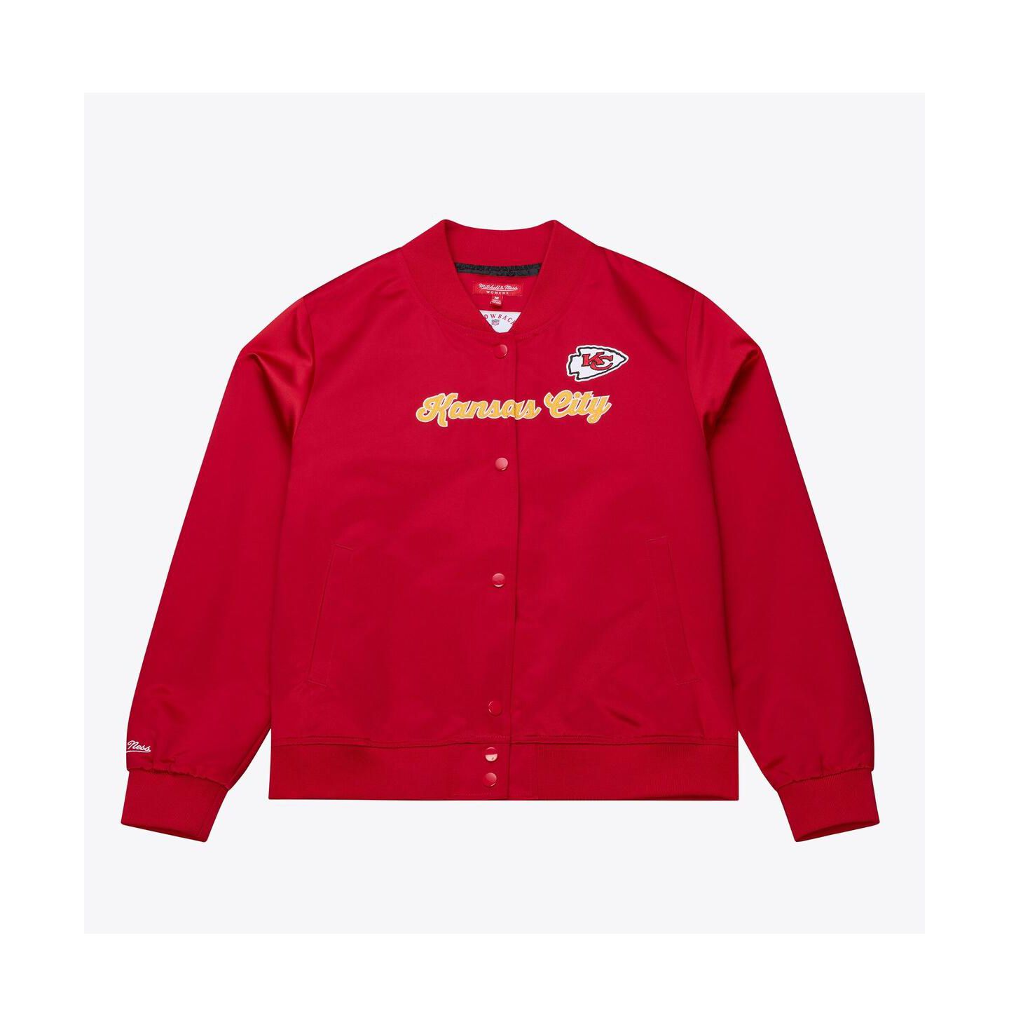 Женская куртка Mitchell & Ness Red Kansas City Chiefs Full-Snap Satin — фото 3