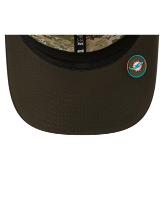 Men's Green Miami Dolphins 2025 Salute to Service 9SEVENTY Adjustable Hat