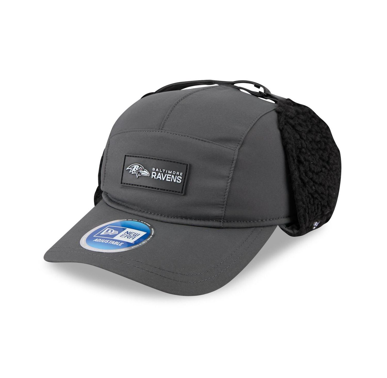 Men's Charcoal Baltimore Ravens 2025 Sideline Cold Weather Runner Dog Ear Adjustable Hat