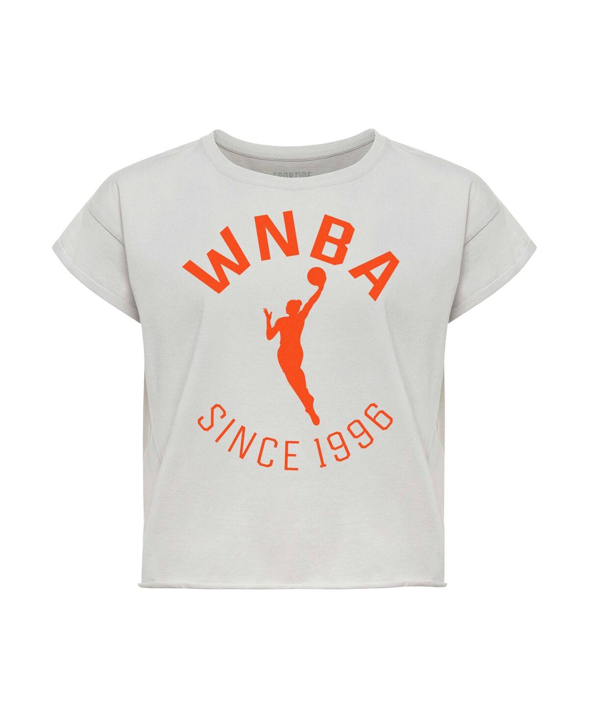 Sportiqe Women's Gray Wnba Cropped Genuine Issue Collection Alana T-shirt In Gray
