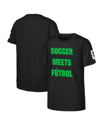 Outerstuff - Big Boys and Girls Black FIFA World Cup 2026 Soccer Meets Football T-Shirt