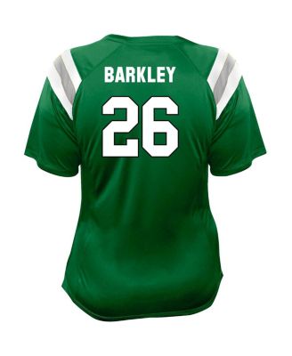 Women's Saquon Barkley Kelly Green Philadelphia Eagles Plus Size Name Number Raglan Lace V-Neck T-Shirt