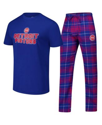 Concepts Sport - Men's Royal/Red Detroit Pistons Vector Top Flannel Pants Sleep Set