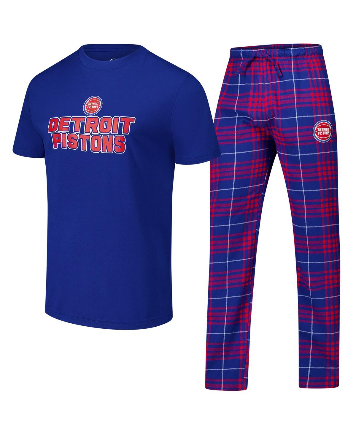 Concepts Sport Men's 2-Piece Royal/Red Detroit Pistons Vector Top and Flannel Pants Sleep Set