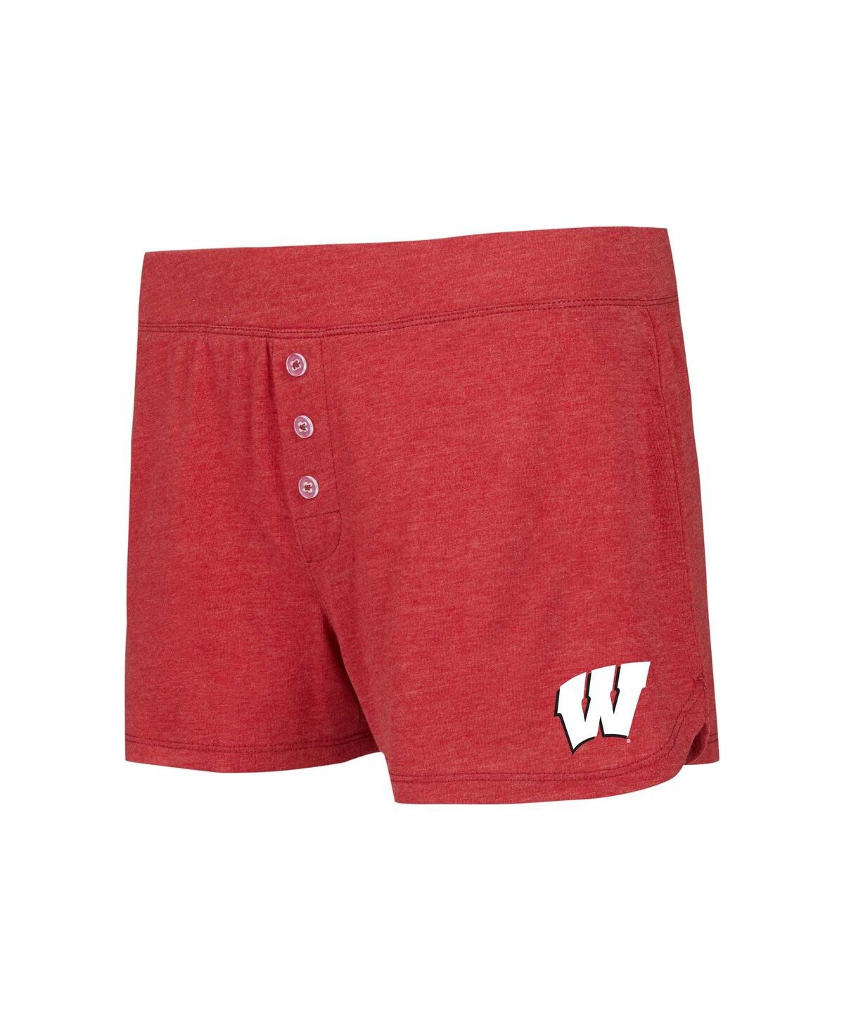 Concepts Sport Women's 2-piece Red Wisconsin Badgers Team Color Long Sleeve Top And Shorts Set In Red