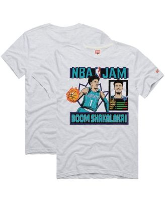 Homage - Men's and Women's LaMelo Ball White Charlotte Hornets NBA Jam Tri-Blend T-Shirt