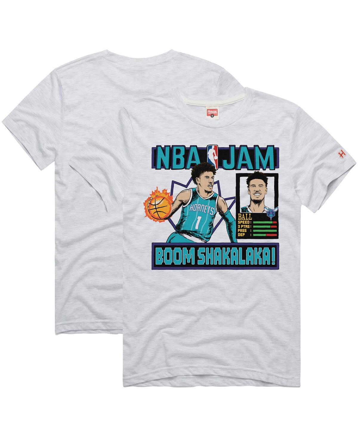 Homage Men's And Women's Lamelo Ball White Charlotte Hornets Nba Jam Tri-blend T-shirt In White