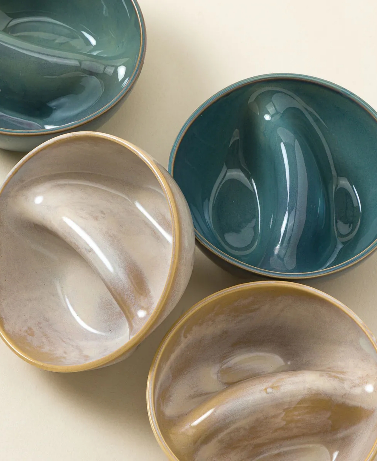 Uncommon Goods The Perfect Bite Ceramic Divided Bowl