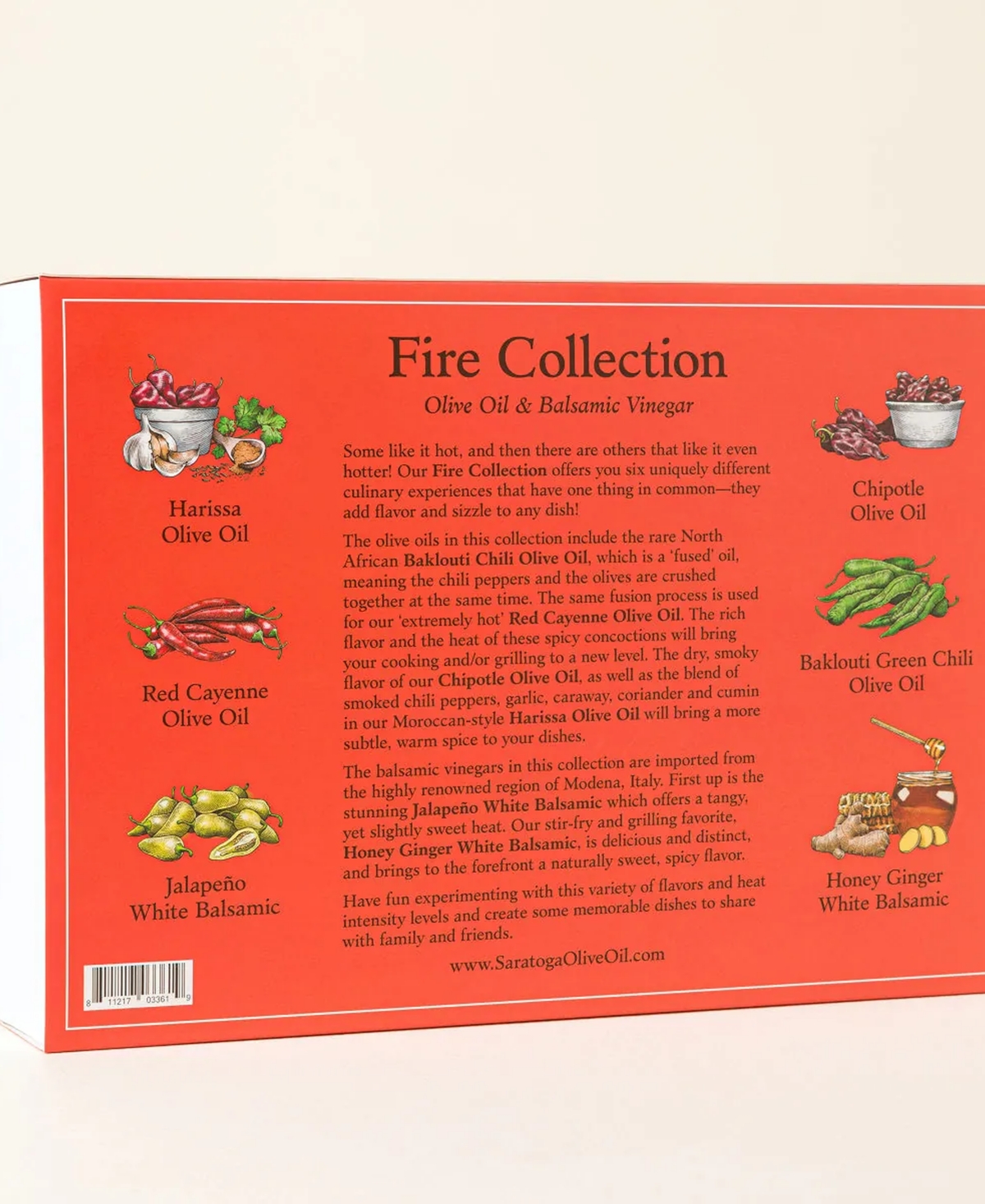 Uncommon Goods Heat Lover's Olive Oil & Balsamic Vinegar Gift Set, 6-Pc., 60 mL Each