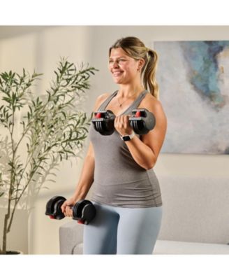 15Lbs Adjustable Dumbbells - 6-in-1, Compact, Quick Adjust for Full Body Home Gym Fitness