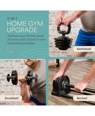 Adjustable Dumbbells Set with Rack - Quick Adjust Weights, Secure Grip, Compact Design for Home Gym - Available in 15lb, 25lb, 43lb, 55lb, and 90lb Options