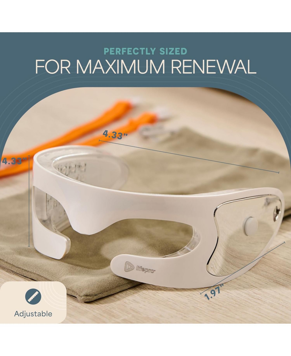 LifePro VizaCure Portable Led Light Therapy Mask for Face & Neck – Black Facial Mask for Skin Rejuvenation