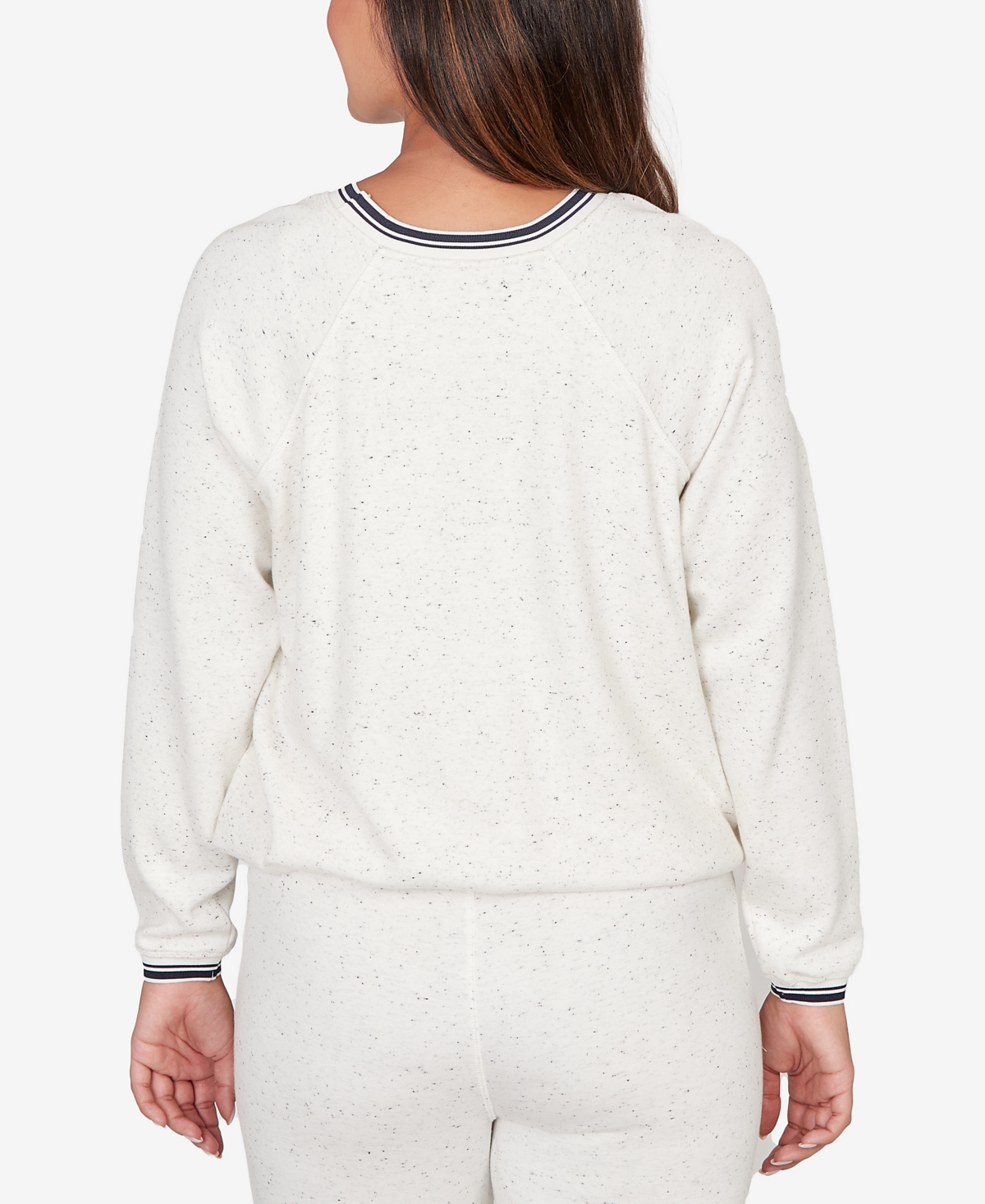 Ruby Rd. Petite Bubble Hem Fleck Knit Pullover Top