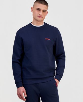 Men's Cotton Contrast-Logo Long-Sleeve Sweatshirt